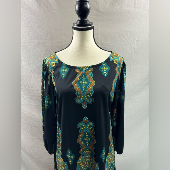 Inc Paisley Print Tunic Dress Black - Picture 2 of 5